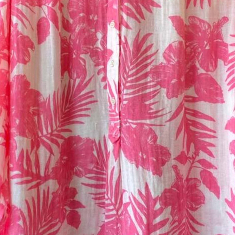 Felicitié 100% Cotton Gauze Palm Print Cover-Up NWT - Picture 7 of 7
